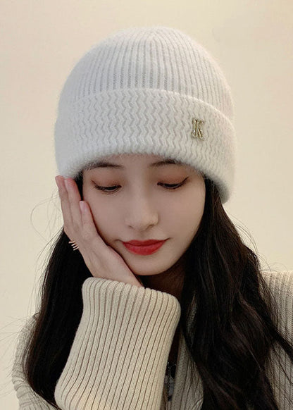 Pink Cashmere Thick Knitted Cotton Bonnie Hat