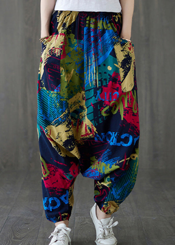 Red Print Tie Waist Wide Leg Pants