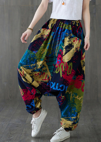 Red Print Tie Waist Wide Leg Pants