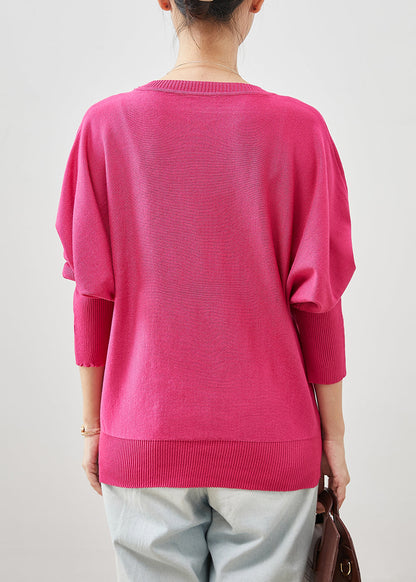 Rose Drawstring Knit Sweater Tops Spring