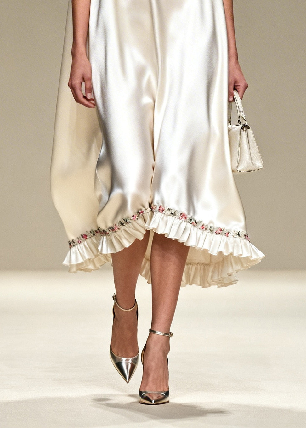 White Oversized Draping Silk Dress Sleeveless