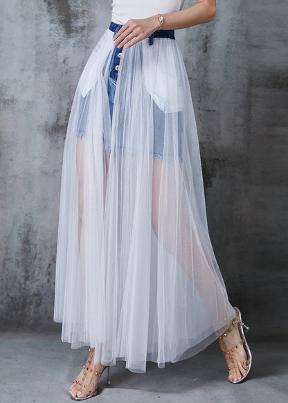 White Wear on Both Sides Tulle Holiday Skirts Summer