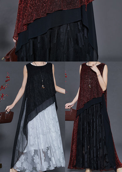 Black Asymmetrical Layered Tulle Holiday Dress Summer
