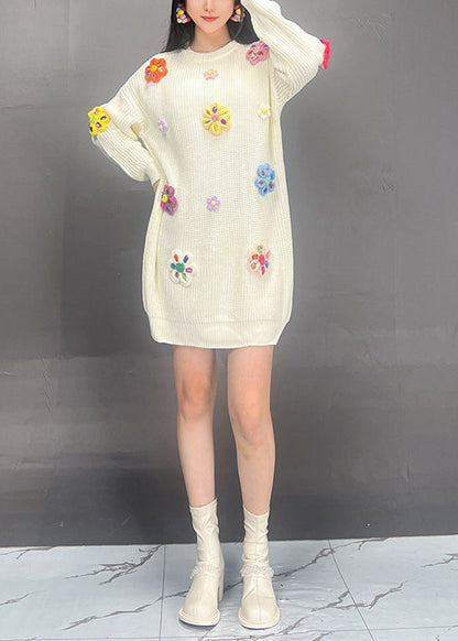 Black O Neck Patchwork Knit Dress Fall