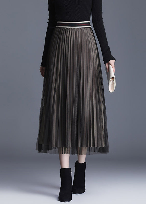 Champagne Tulle Patchwork a Line Fall Wear on Both Sides Skirts
