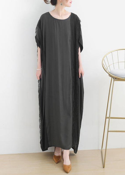 Grey Patchwork Summer Cotton Dress