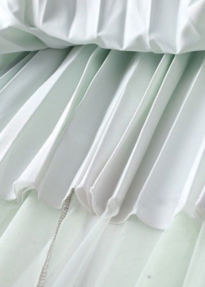 Navy Gradient Color High Waist Tulle Skirts Summer