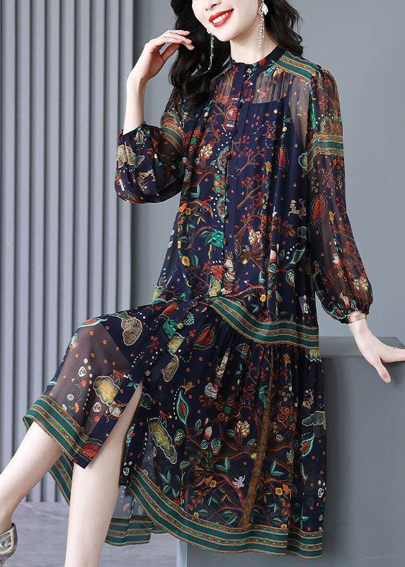 Oversized Print Chiffon Holiday Dress Two Piece Set Clothing Spring