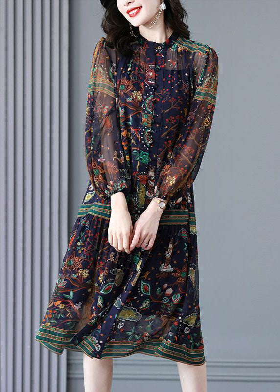 Oversized Print Chiffon Holiday Dress Two Piece Set Clothing Spring