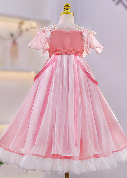Purple Embroideried Tassel Lace Patchwork Tulle Maxi Dress Summer