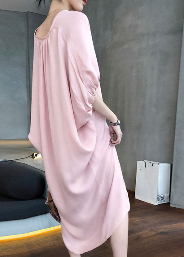 Purple U Neck Patchwork Long Dress Summer