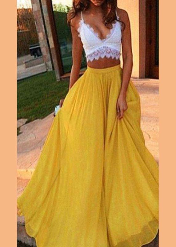 Chiffon Pure-color Full-skirted Holiday Beach Dress Fairy Skirt