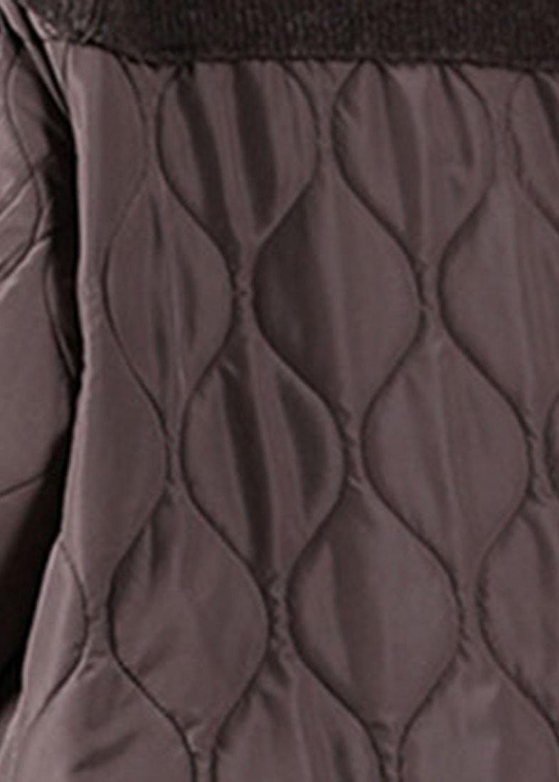 Chocolate Knitted High Neck Combed Rhombic Plaid Cotton Sweater