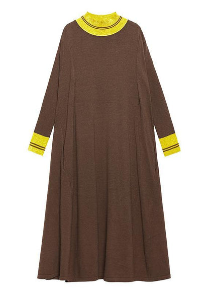 Christmas O Neck Extra Large Hem Sweater Dress Outfit Design Chocolate Hipster Sweater Dresses