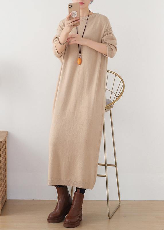Christmas Warm Sweater O Neckweather Diy Nude Oversized Knit Dresses
