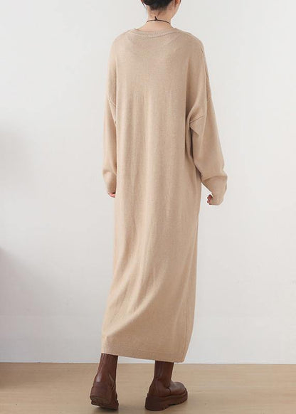 Christmas Warm Sweater O Neckweather Diy Nude Oversized Knit Dresses