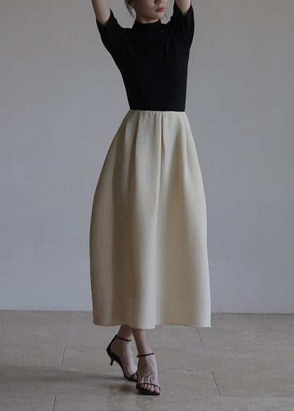 Classy Apricot Exra Large Hem Cotton Skirts Spring