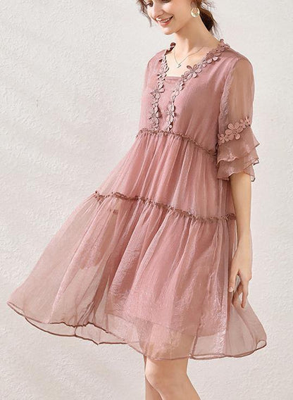 Classy Black Appliques Chiffon Summer Robe Dresses