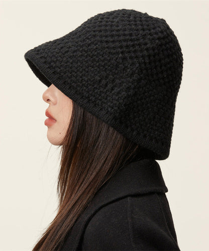 Classy Black Thick Warm Knit Bonnie Hat