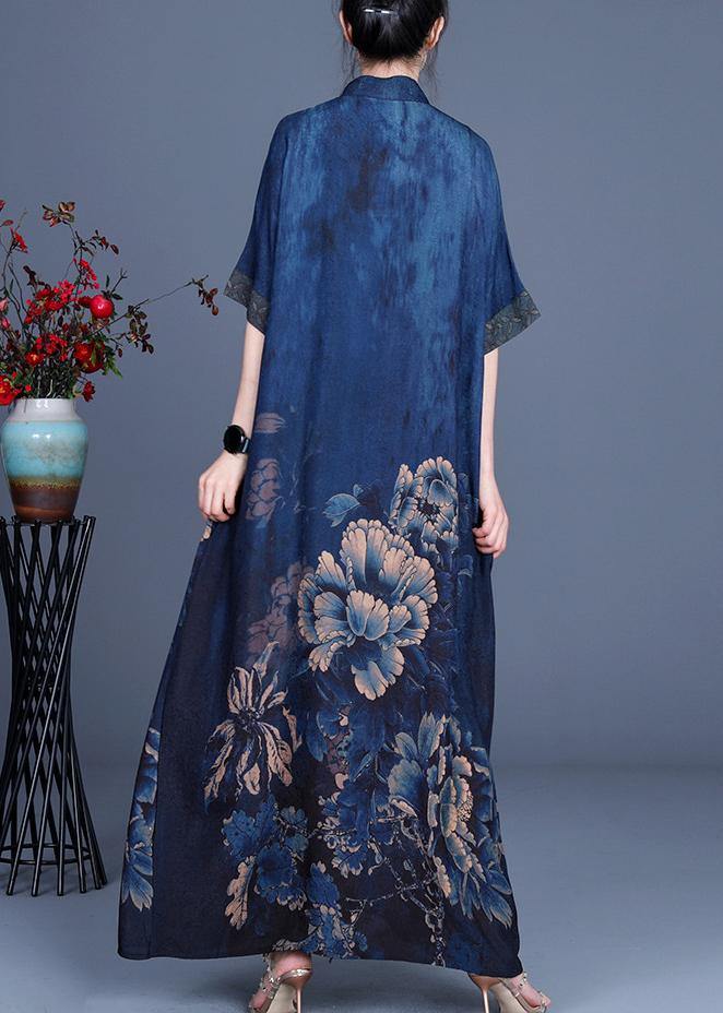 Classy Black Polka Dots Patchwork Oriental Long Dress Summer