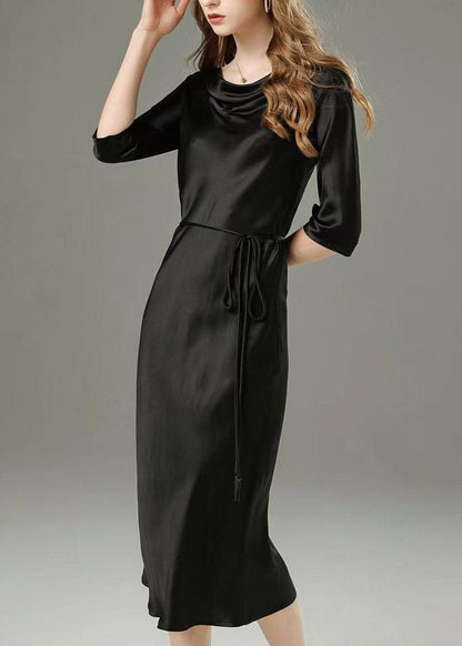 Classy Champagne Tie Waist Maxi Dress Half Sleeve