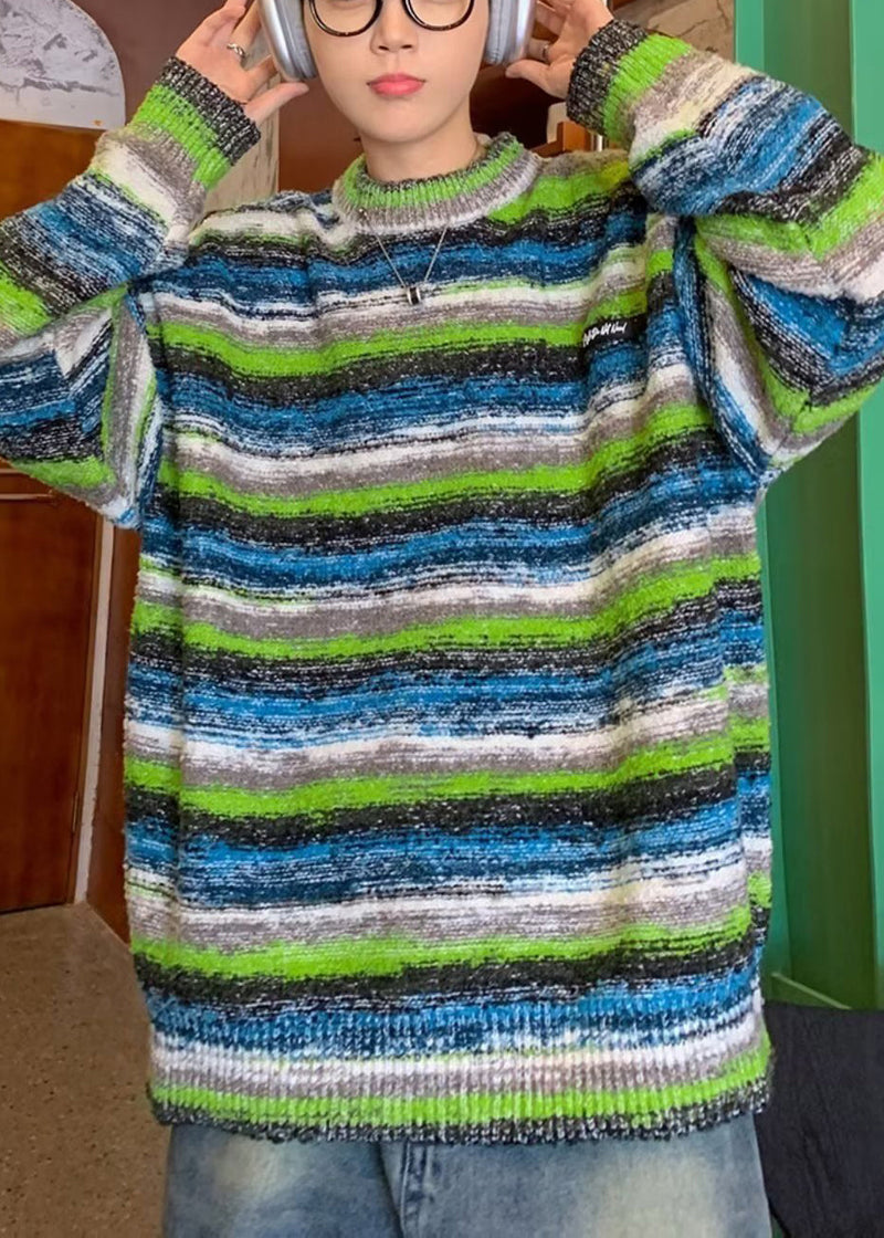 Classy Coffee Striped Cozy Knit Sweaters Fall