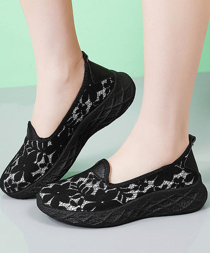Classy Cotton Fabric Flats Black Flat Shoes for