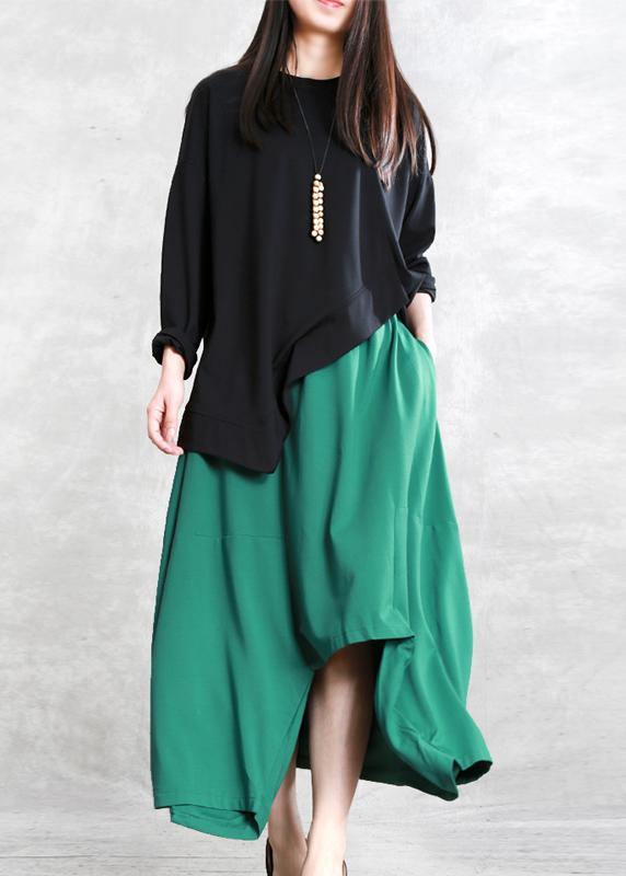 Classy Green Ideas Elastic Waist Asymmetric Pants