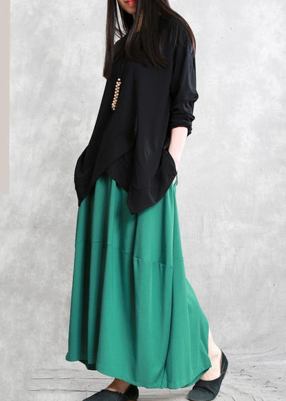 Classy Green Ideas Elastic Waist Asymmetric Pants