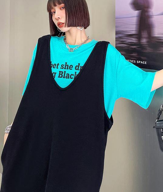 Club Black V Neck Cotton Long Maxi Dress