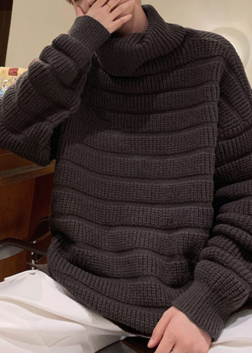 Coffee Knit Pullover Sweaters Turtleneck Winter