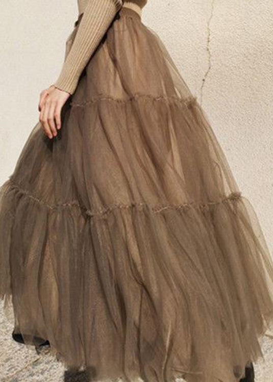 Chocolate Patchwork Tulle Skirts Spring