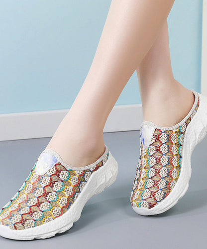 Colorful Platform Knit Fabric Comfortable Thong Sandals