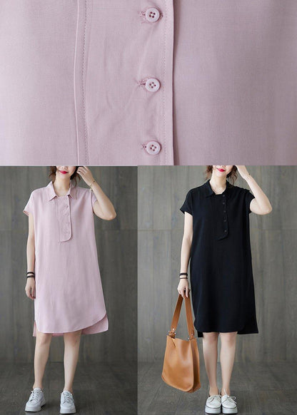 Comfy Black Low High Design Ankle Summer Cotton Dress