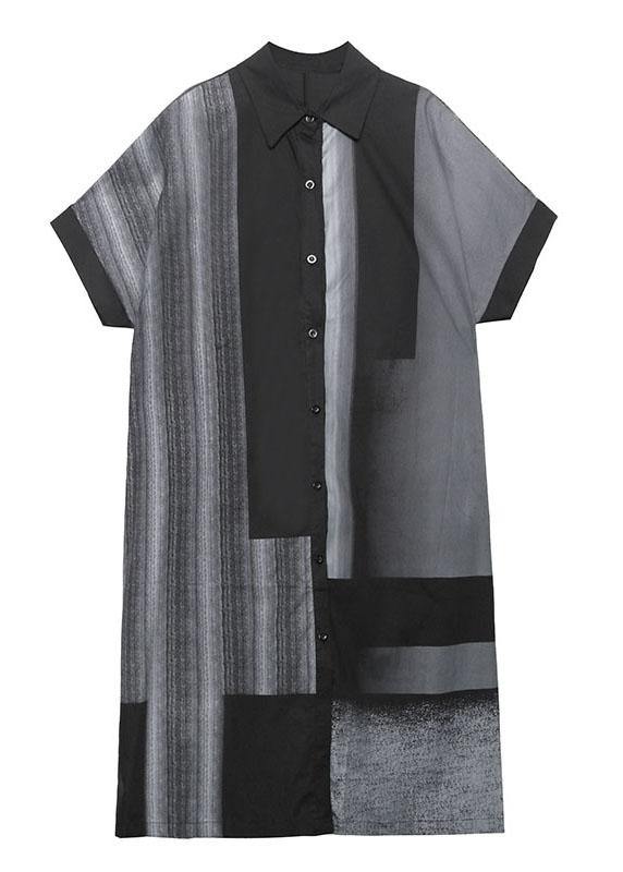 Comfy Whiteloose Peter Pan Collar Summer Short Sleeve Cotton Mid Dress