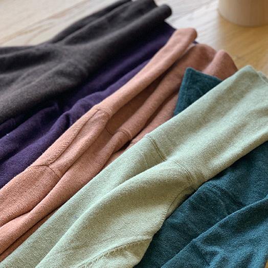 Comfy Chocolate Clothes for High Neck Knitted Blouse