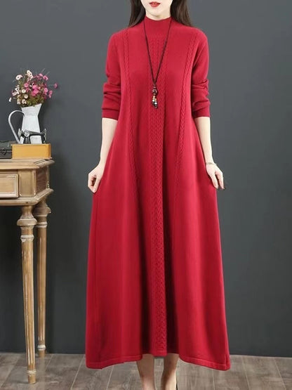 Comfy Green Sweater Weather Diy O Neck Rough Edge Mujer Knit Dresses