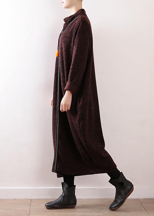 Cozy High Neck Sweater Dress Outfit Re Chocolate Baggy Knit Fall
