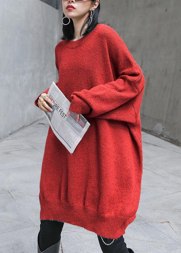 Cozy Purple Sweaters Oversized O Neck Batwing Sleeve Crane Tops