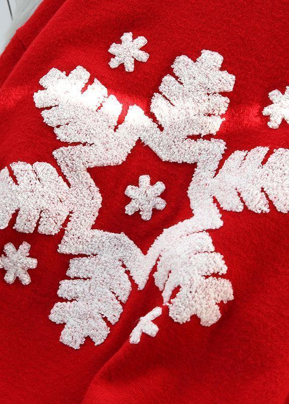 Cozy Spring Red Knit Tops High Neck Box Top