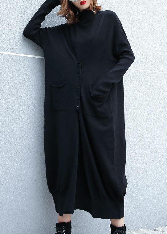 Cozy Two Ways to Wear Sweater Weather Moda Black Mujer Knit Dress Fall