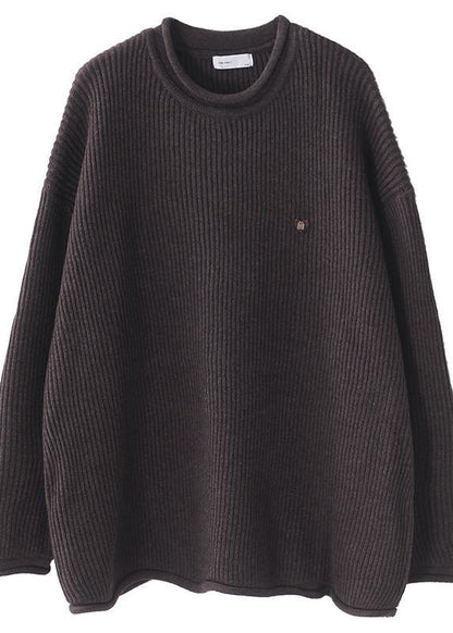 Cozy Winter Khaki Knitted Blouse Fall O Neck Sweater Tops