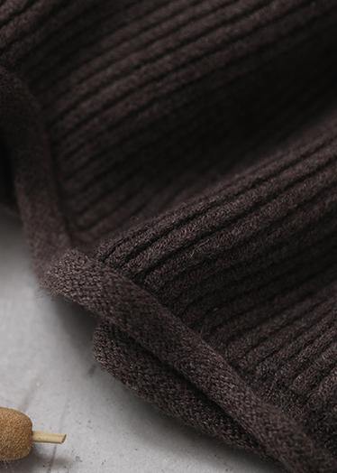 Cozy Winter Khaki Knitted Blouse Fall O Neck Sweater Tops