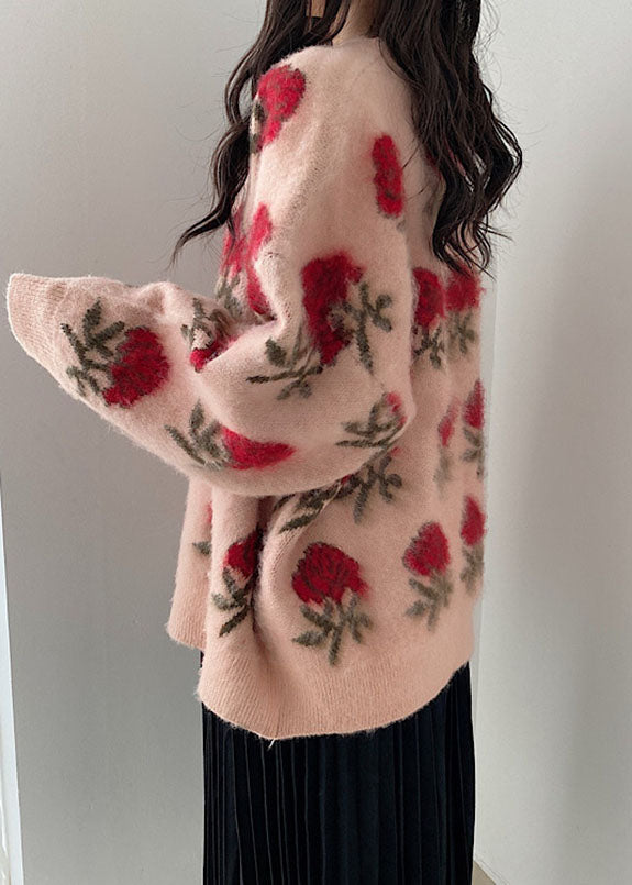 Pink Thick Ma Hai Mao Knit Sweaters Fall