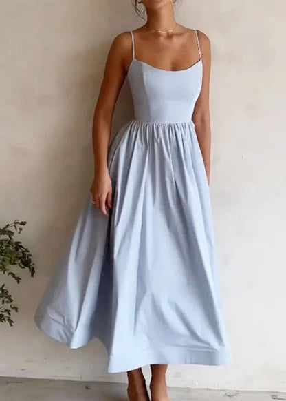 Pink Slash Neck Patchwork Maxi Spaghetti Strap Dress Sleeveless