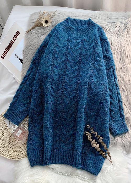 Navyblouse Thickplussize High Neck Knit Tops