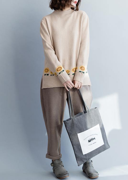 Nude Knit Top Silhouette Sun Flower Side Open Knitwear