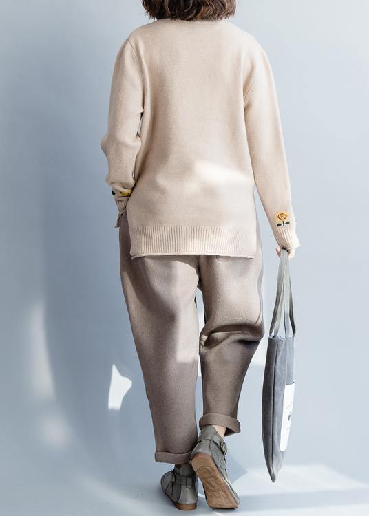 Nude Knit Top Silhouette Sun Flower Side Open Knitwear