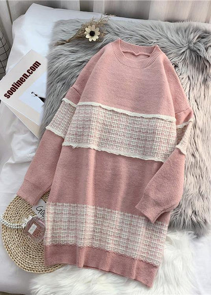 O Neck Sweater Blue Knit Top Pattern Upcycle Patchwork Diy Knit Dress