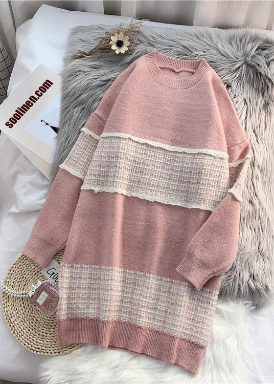 O Neck Sweater Blue Knit Top Pattern Upcycle Patchwork Diy Knit Dress